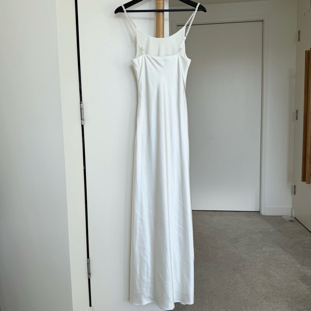 Solid & Striped X The Selena Satin Dress with Beaded Pearls Straps. Retail: $318 - Picture 10 of 15